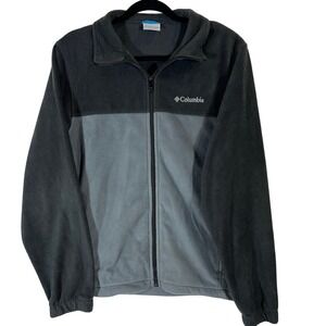 Columbia Granite Mountain Fleece Jacket Gray Black Medium Zip Up